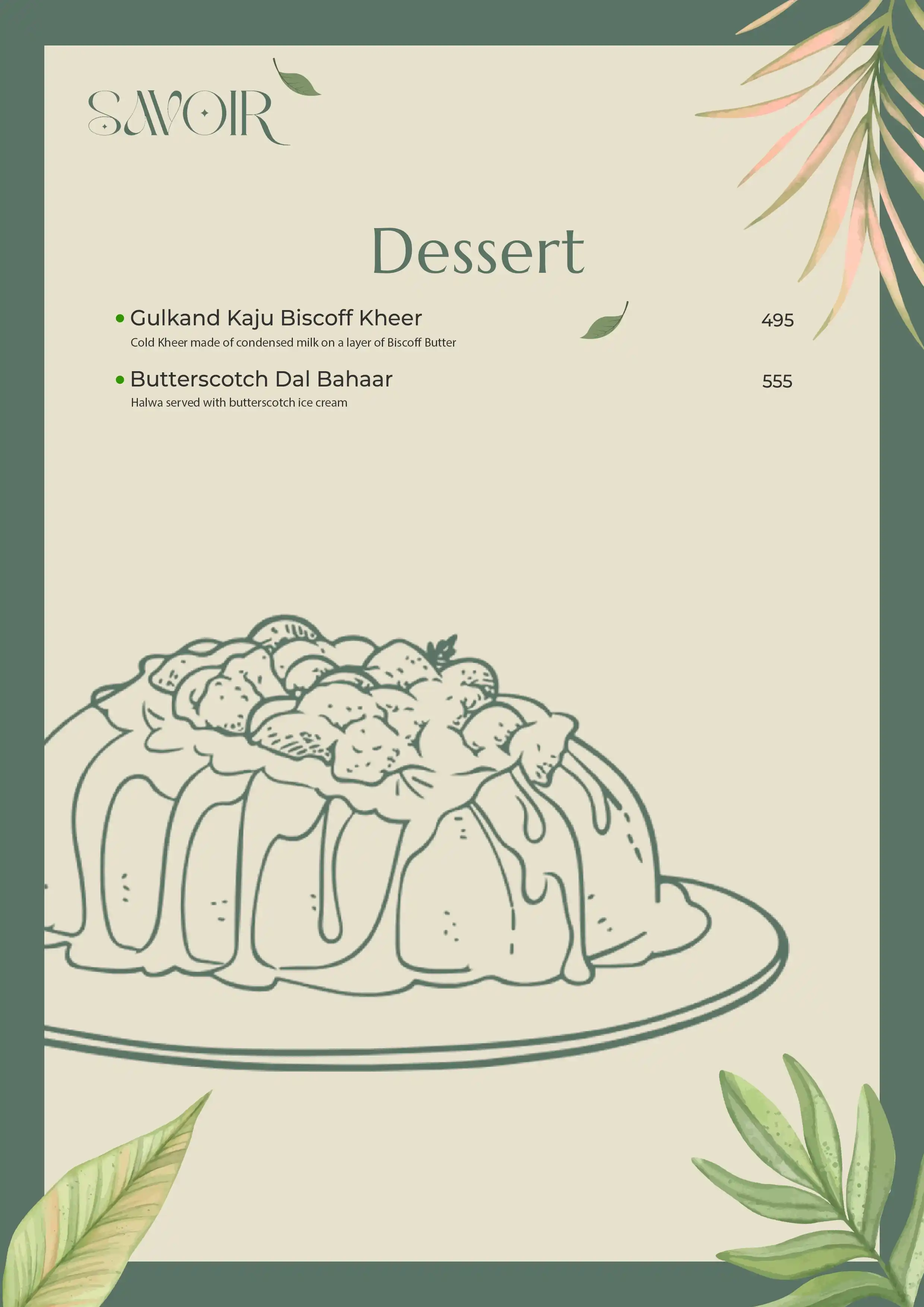 Dessert Menu