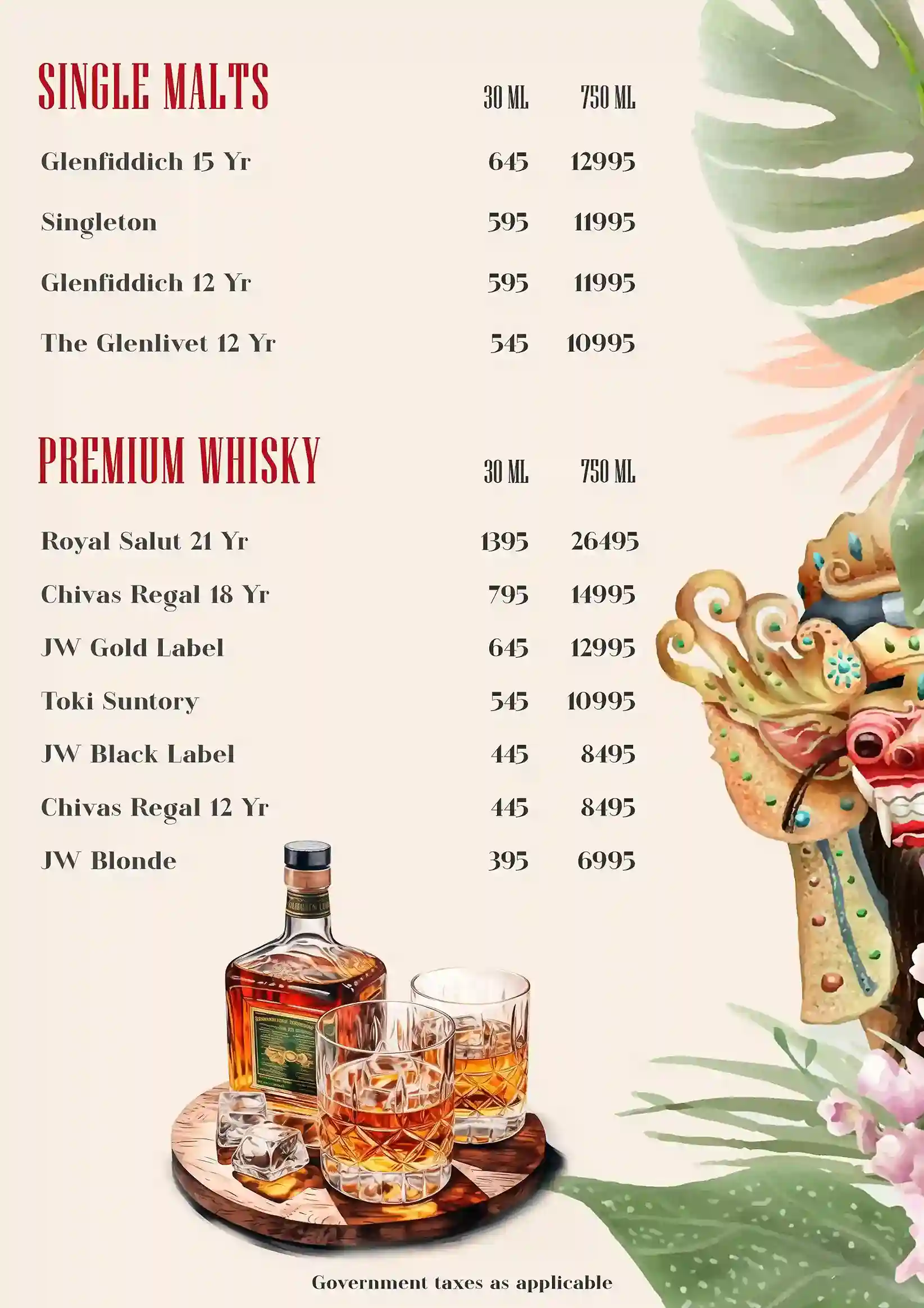 Bar Menu