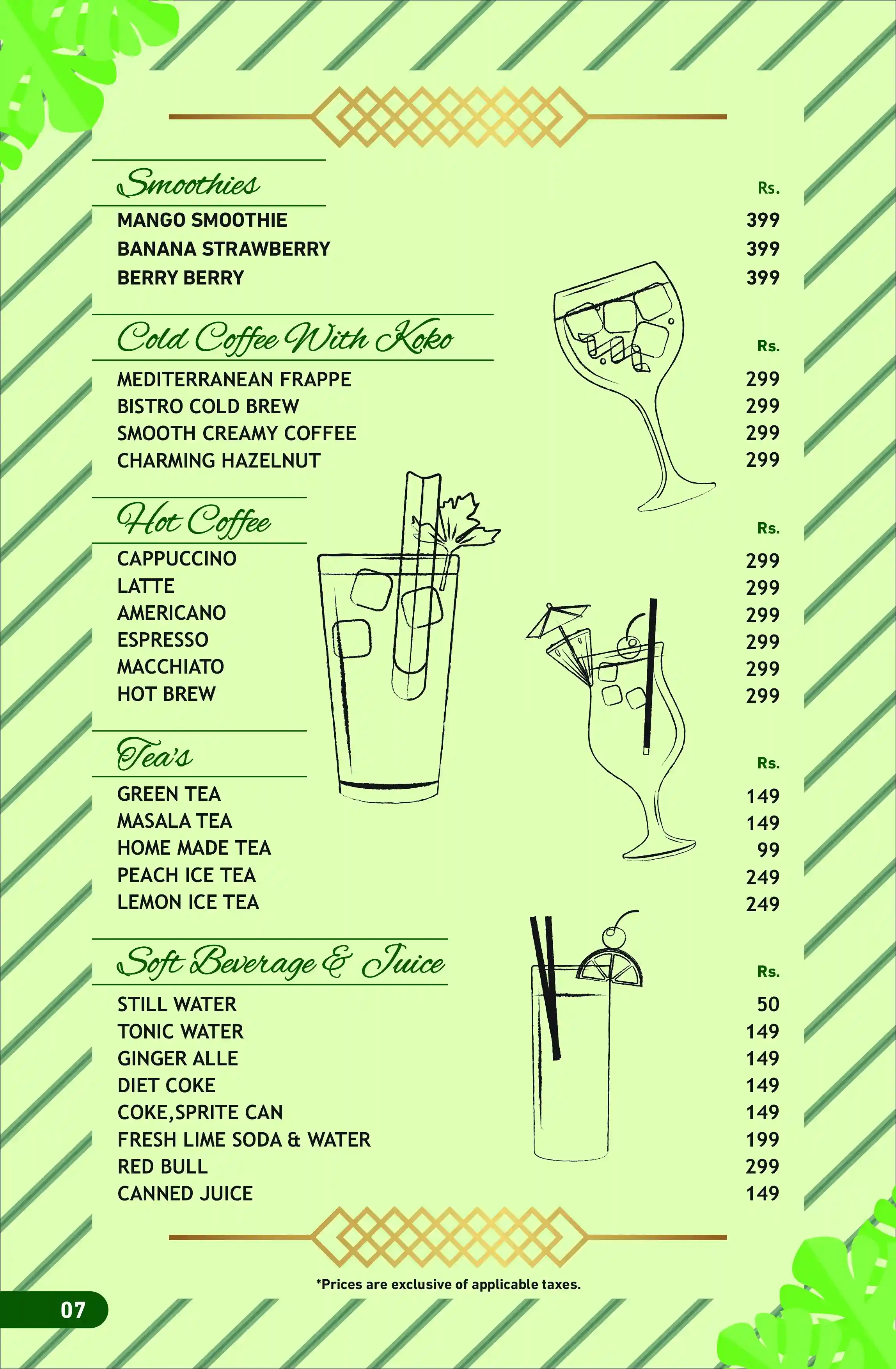 Bar Menu