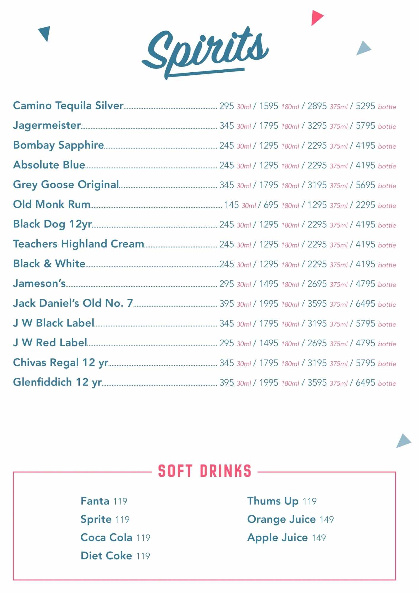 Bar Menu