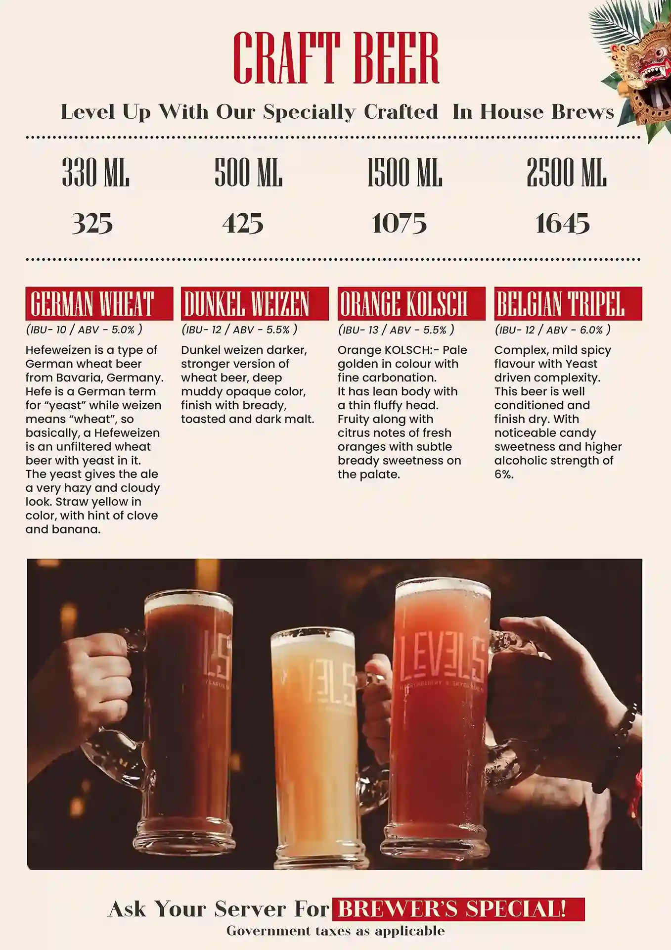 Bar Menu