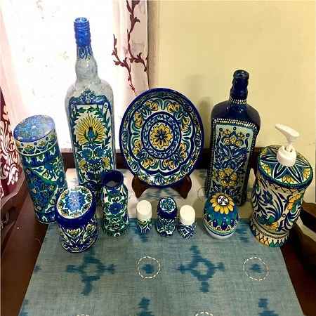 faux blue pottery virtual workshop