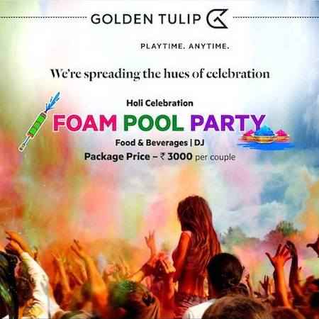 holi foam pool party golden tulip chandigarh march 2019