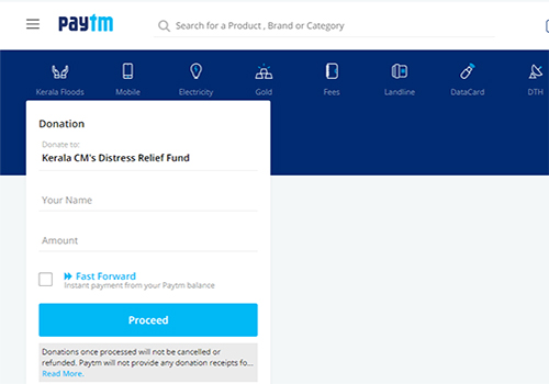 Donate Via PayTm