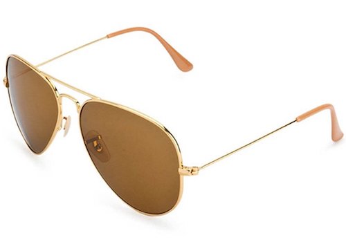 Golden Velocity Aviator Sunglasses