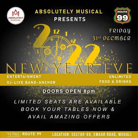 new year party at route 99 mohali